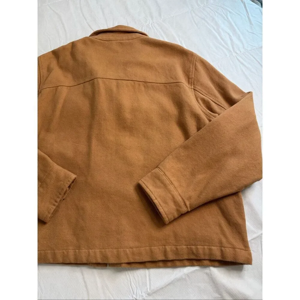 The North Face Heavyweight Shirt Jacket Shacket Snap Front Camel Brown Sz Large